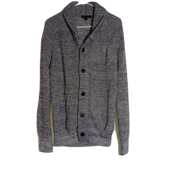 Banana Republic Cardigan Ladies Large Black & White Cowl Neck Knit Long Sleeve - Picture 1 of 8
